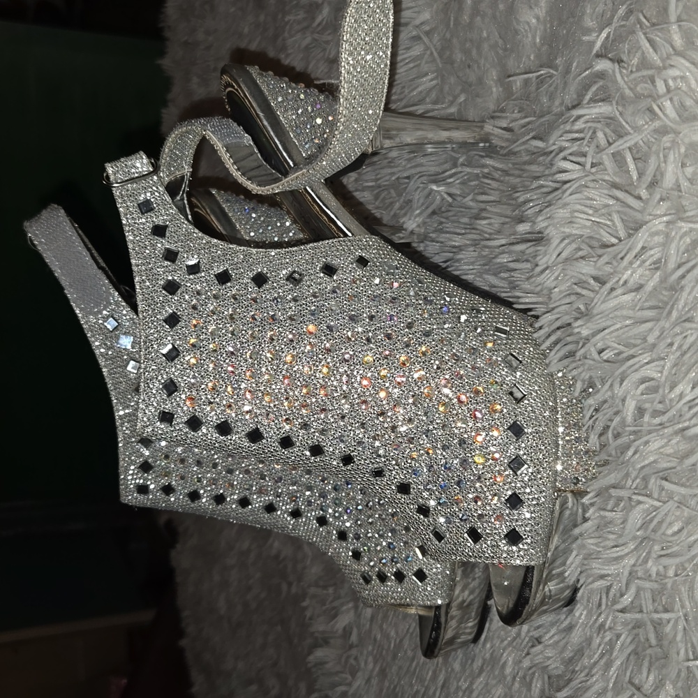 Silver Sparkling Bootie